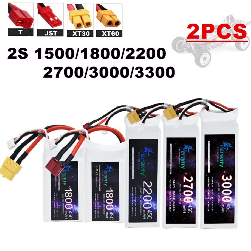 Drone Rc2 - 2PCS 7.4V Lipo 2S 배터리 1500mah/1800mAh/2200mah/2700mah/3000mah/3300mah