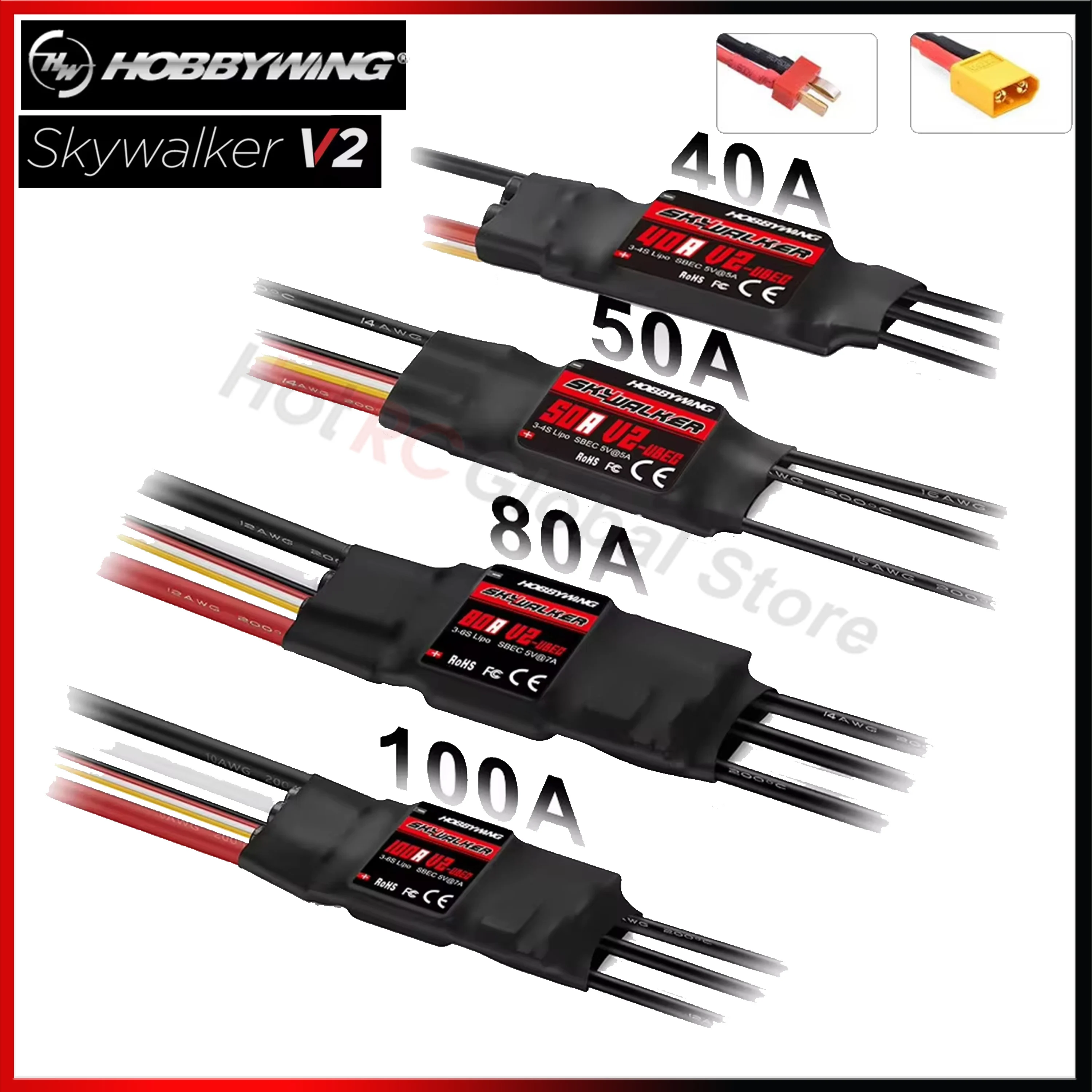 Drone Rc Leading - HOBBYWING 스카이워커 V2 시리즈 브러시리스 ESC