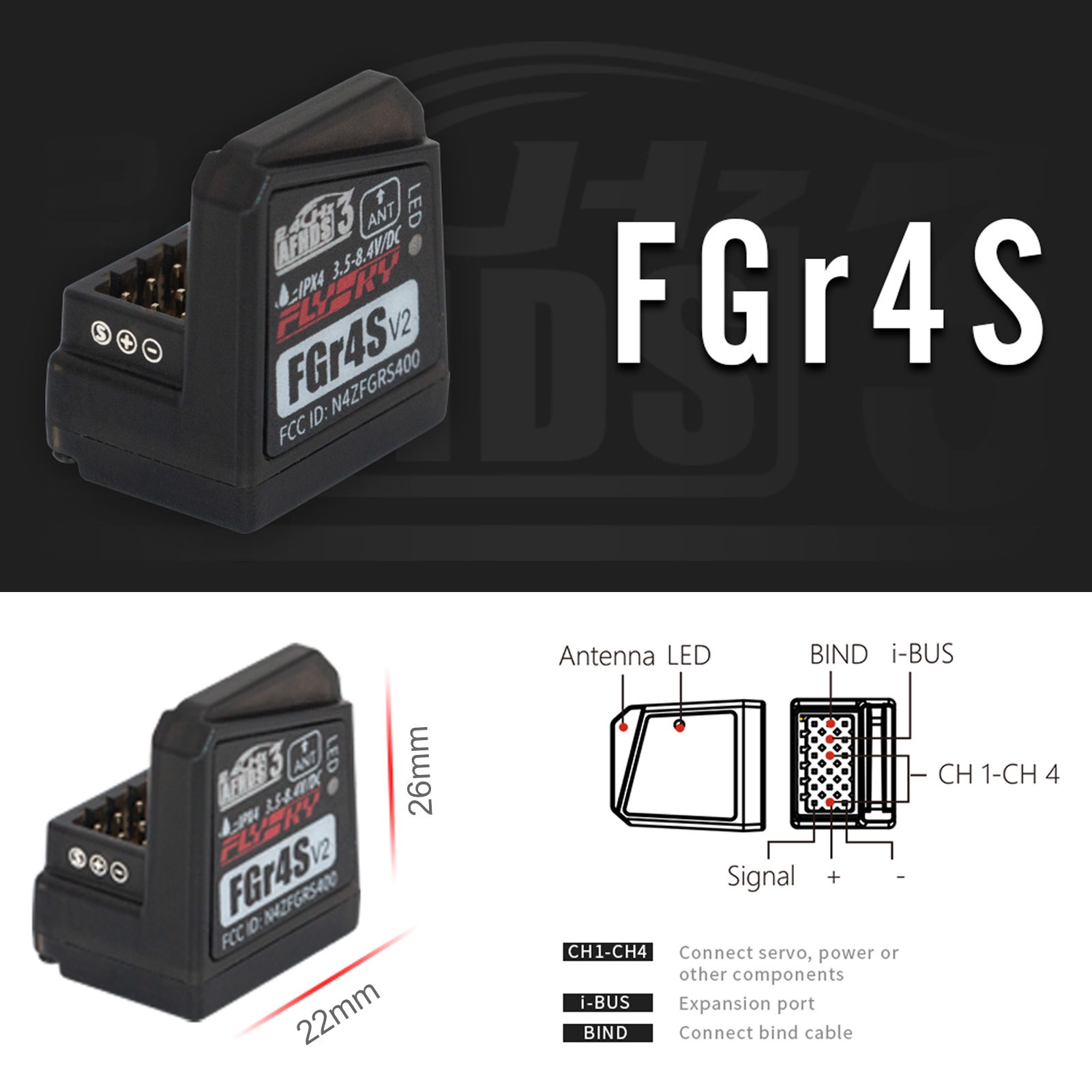 Flysky FGR4S V2 수신기 AFHDS 단일 안 - Joystick Rc Drone 리뷰 및 가격
