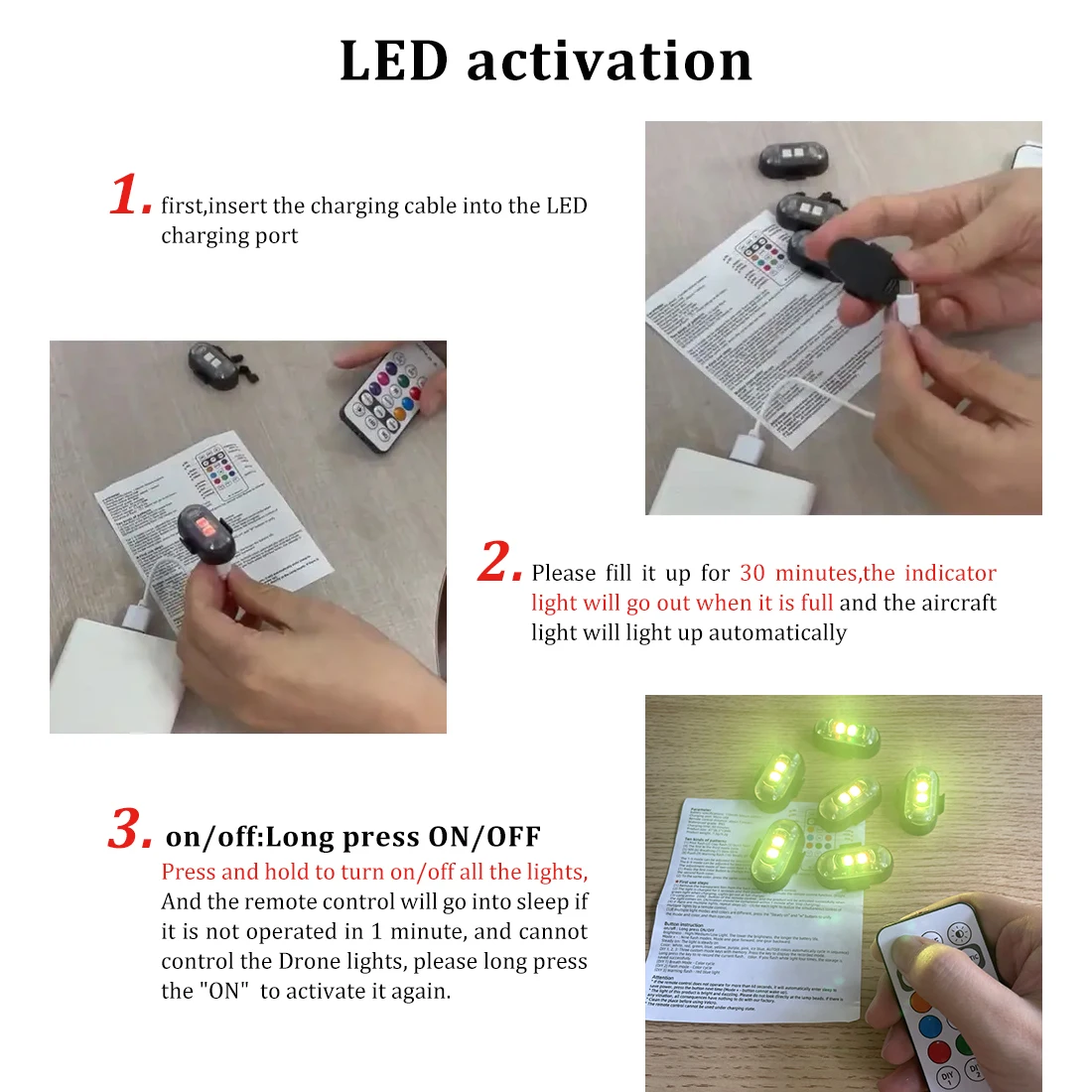 무선 리모컨 스트로브 LED 경고등, 7 가지 색상 항 - Drone Rc Signal 리뷰 및 가격
