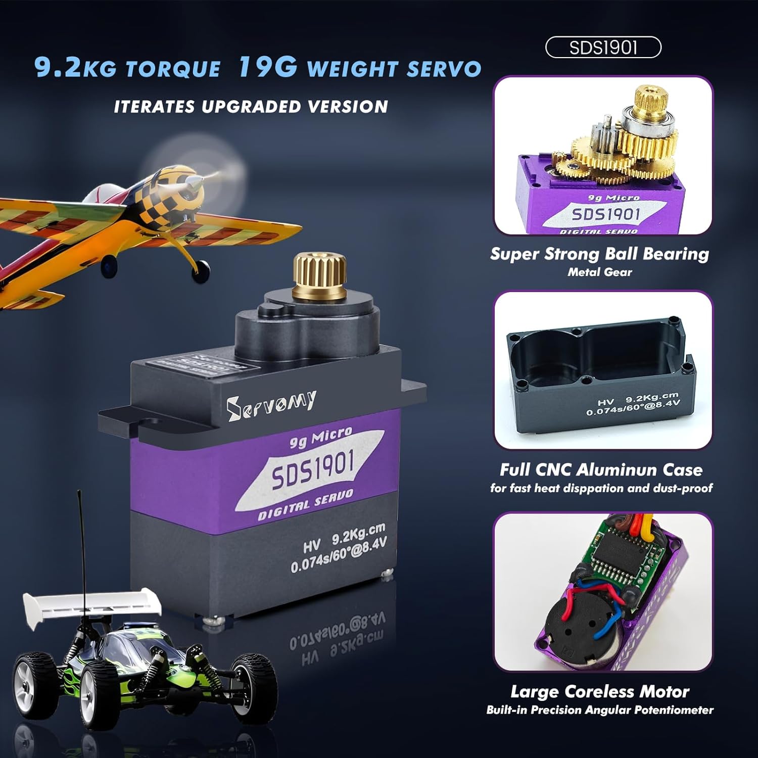 SERVOMY-SDS1901 디지털 9G 마이크로 코어 - Drone Rc Car 리뷰 및 가격